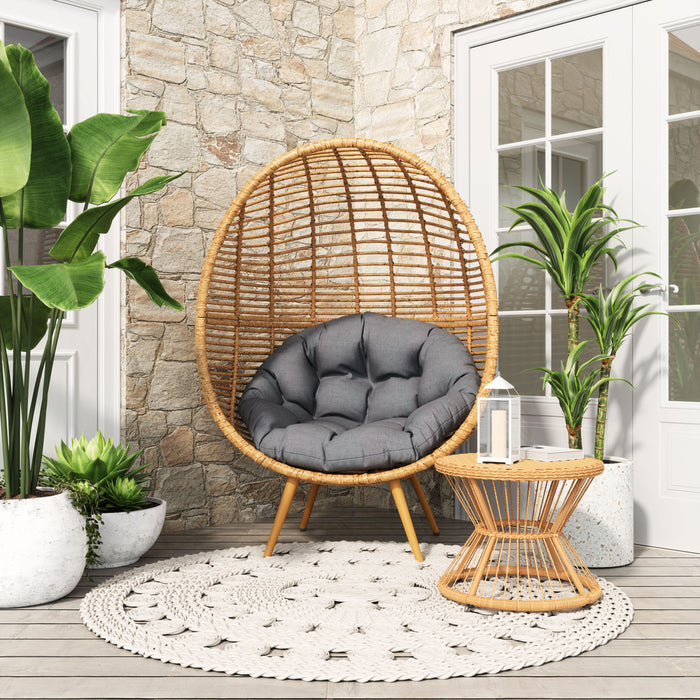 Zuo Modern Outdoor Kelley Aluminum Wicker Gray & Natural Accent Chair