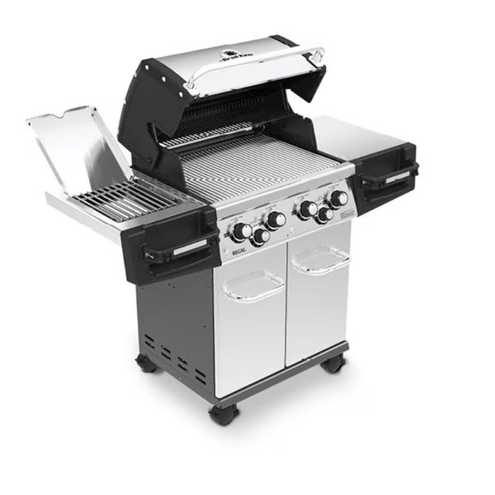 Broil King Regal S 490 PRO IR 4-Burner Natural Gas Grill With Rotisserie & Infrared Side Burner - Stainless Steel - 956947