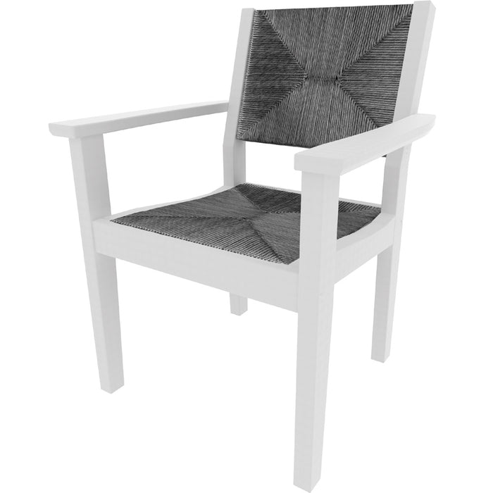 Seaside Casual Greenwich Recycled Plastic Woven Dining Arm Chair SSC602W