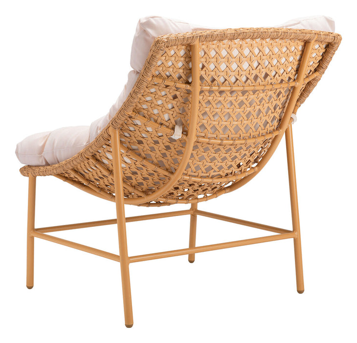 Zuo Modern Outdoor Merilyn Aluminum Beige & Natural Accent Chair