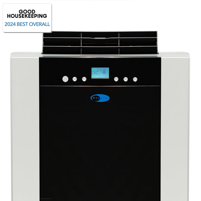 Whynter 14,000 BTU Dual Hose Portable Air Conditioner/Dehumidifier/Fan, Carbon Filter, Storage Bag, Platinum/Black ARC-14S