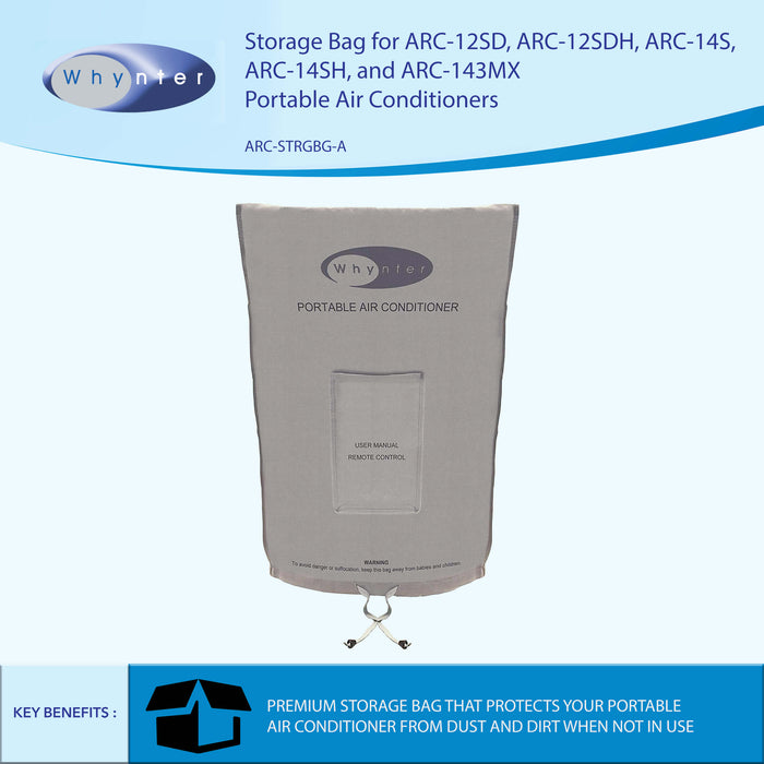Whynter 14,000 BTU (9,456 BTU SACC) Dual Hose Portable Air Conditioner/Dehumidifier/Fan, 3M Antimicrobial Filter, Storage Bag, Platinum/Black ARC-143MX