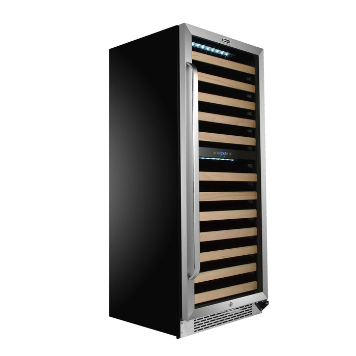 Whynter 24" 92 Bottle Built-in Stainless Steel Dual Zone Compressor Wine Refrigerator, Display Rack, LED Display BWR-0922DZ