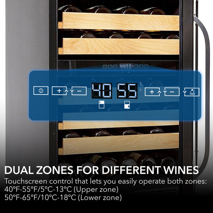 Whynter 46 bottle Dual Temperature Zone Built-In Wine Refrigerator BWR-462DZ/BWR-462DZa