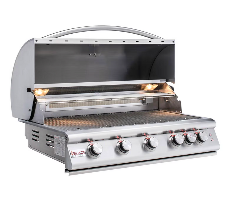 Blaze Premium LTE 40-Inch 5-Burner Built-In Propane Gas Grill With Rear Infrared Burner & Grill Lights - BLZ-5LTE2-LP