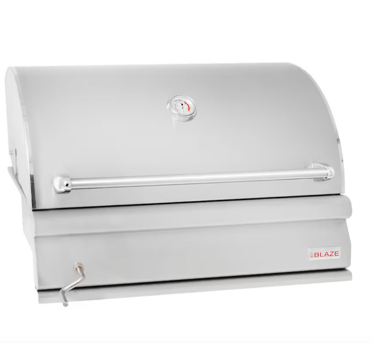 Blaze 32-Inch Built-In Stainless Steel Charcoal Grill With Adjustable Charcoal Tray - BLZ-4-CHAR