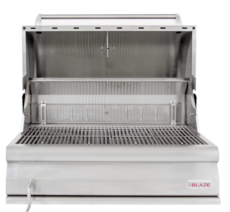 Blaze 32-Inch Built-In Stainless Steel Charcoal Grill With Adjustable Charcoal Tray - BLZ-4-CHAR