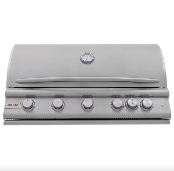 Blaze Premium LTE+ 40-Inch 5-Burner Built-In Propane Gas Grill W/ Rear Infrared Burner & Lift-Assist Hood - BLZ-5LTE3-LP