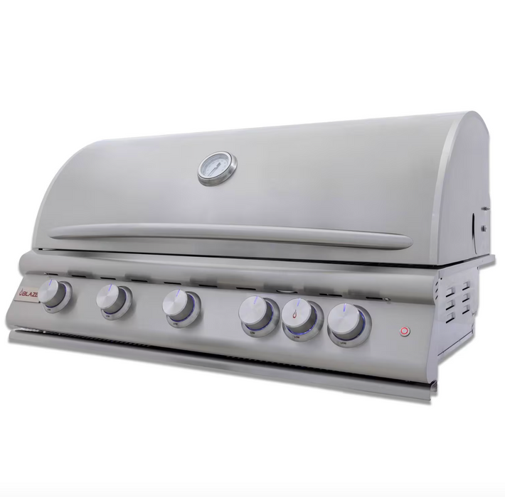 Blaze Premium LTE+ 40-Inch 5-Burner Built-In Propane Gas Grill W/ Rear Infrared Burner & Lift-Assist Hood - BLZ-5LTE3-LP