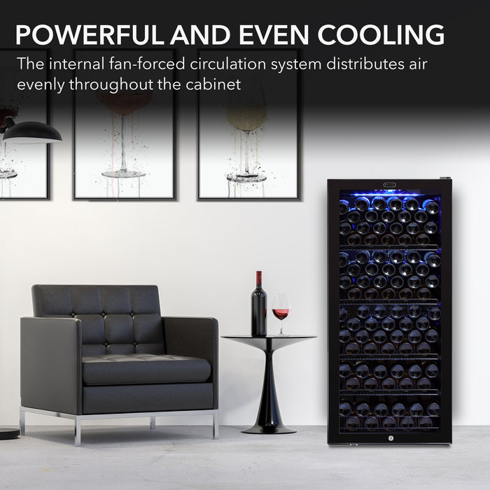 Whynter 124 Bottle Freestanding Wine Refrigerator FWC-1201BB/FWC-1201BB