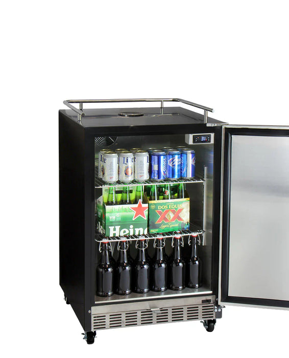 Kegco Full Size Digital Commercial Undercounter Left Hinge Kegerator with X-clusive Premium Direct Draw Kit
