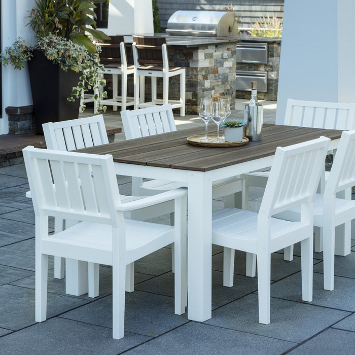 Seaside Casual Greenwich Dining Set with Slatted Chairs