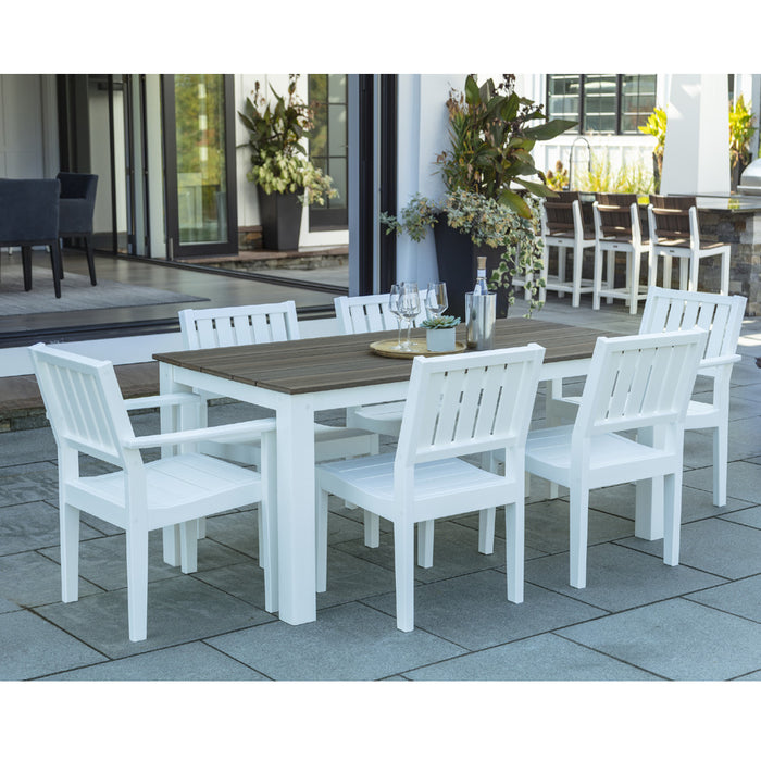 Seaside Casual Greenwich Dining Set with Slatted Chairs