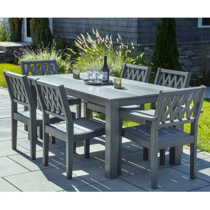 Seaside Casual Greenwich Dining Set with Diamond Chairs