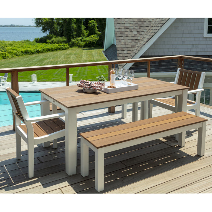 Seaside Casual Greenwich Dining Set with Benches SC-GREENWICH-SET5