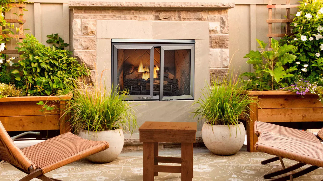 Majestic 42" Vesper Outdoor Firebox - Herringbone Refractory - VOFB42-H - by Outdoor Lifestyle