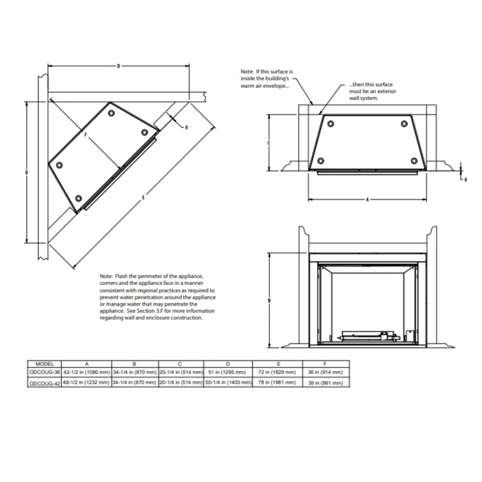 Majestic Courtyard 36 Traditional Outdoor Gas Fireplace - ODCOUG-36NR