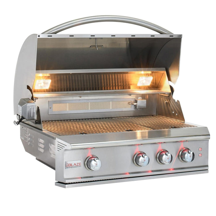 Blaze Professional LUX 34-Inch 3-Burner Built-In Propane Gas Grill With Rear Infrared Burner - BLZ-3PRO-LP